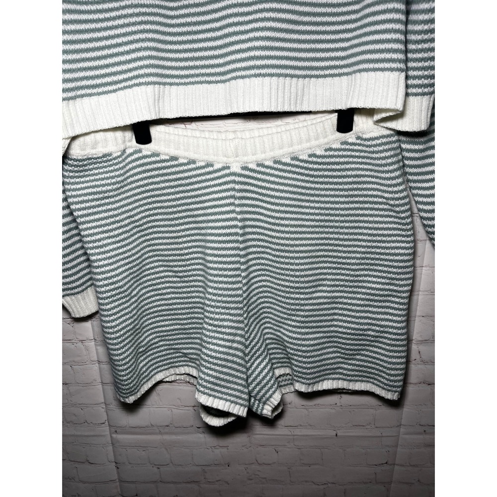 Nasty Gal Striped Knit Crop Sweater High Waist Shorts Lounge Set Plus Size 18-20 - Picture 4 of 7